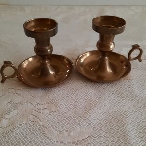 Solid Brass Handmade Candle Holders With Finger Ring